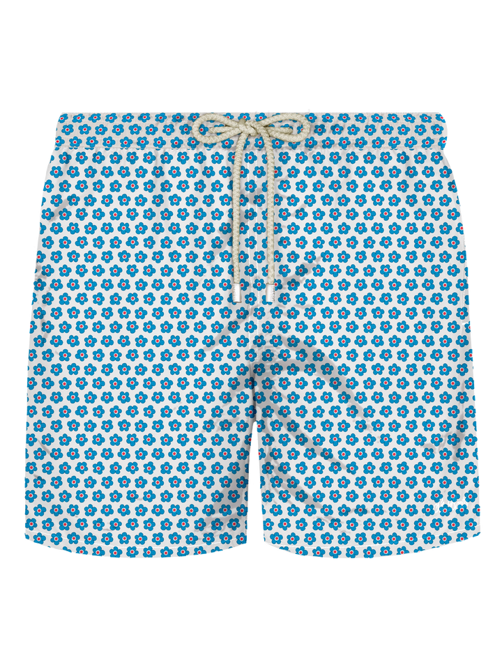 Comfort Light stretch swim shorts with tie print