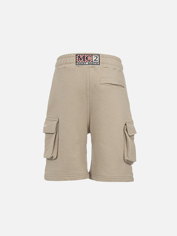 Pantaloncini cargo beige da bambino Cargy