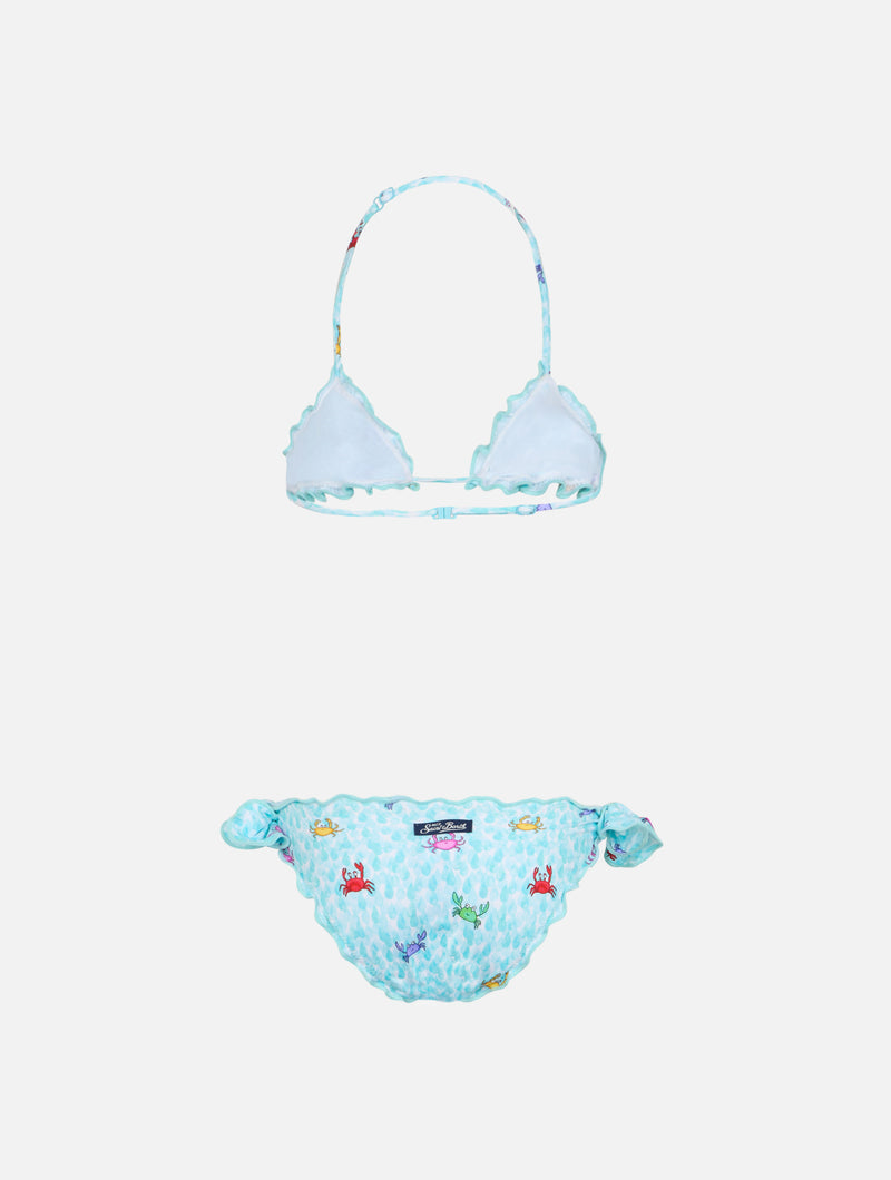 Girl classic triangle bikini Cris with crabs print