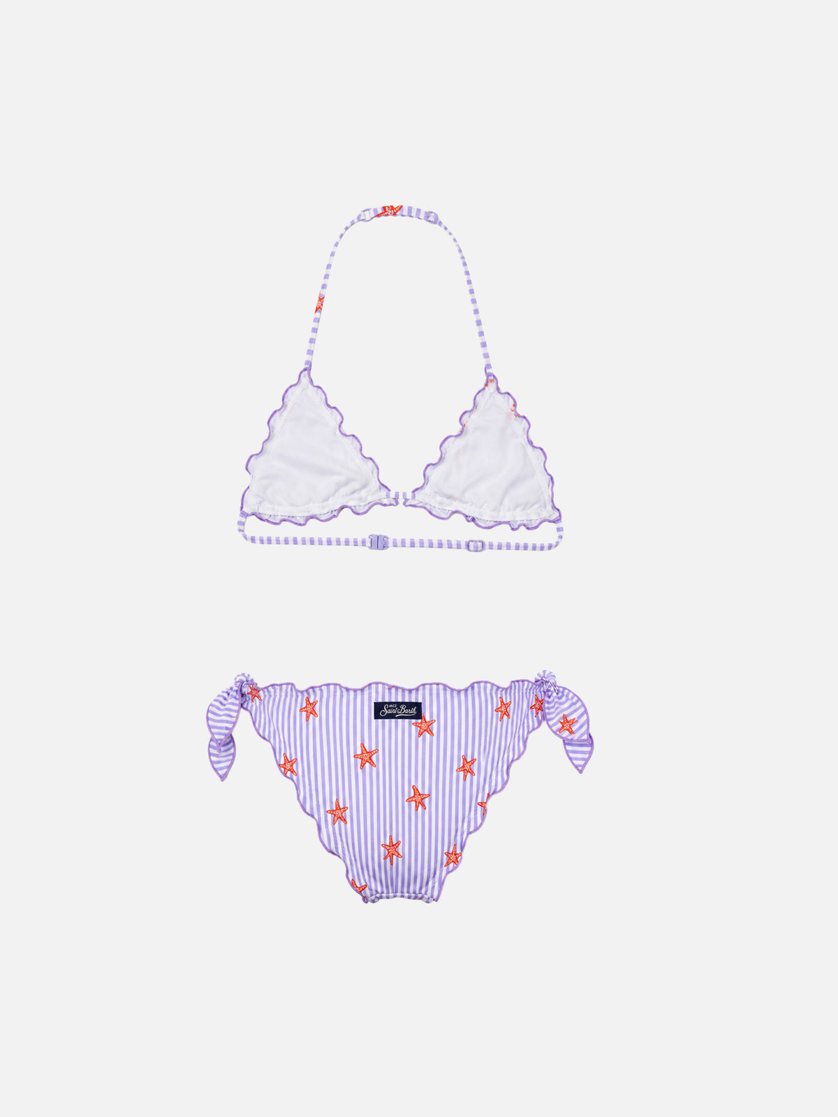 Girl classic triangle bikini Cris with seastars print