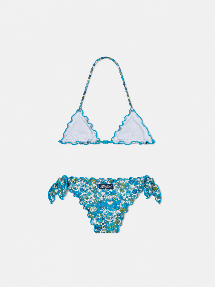 Girl triangle bikini with mushroom print | Made with Liberty fabric