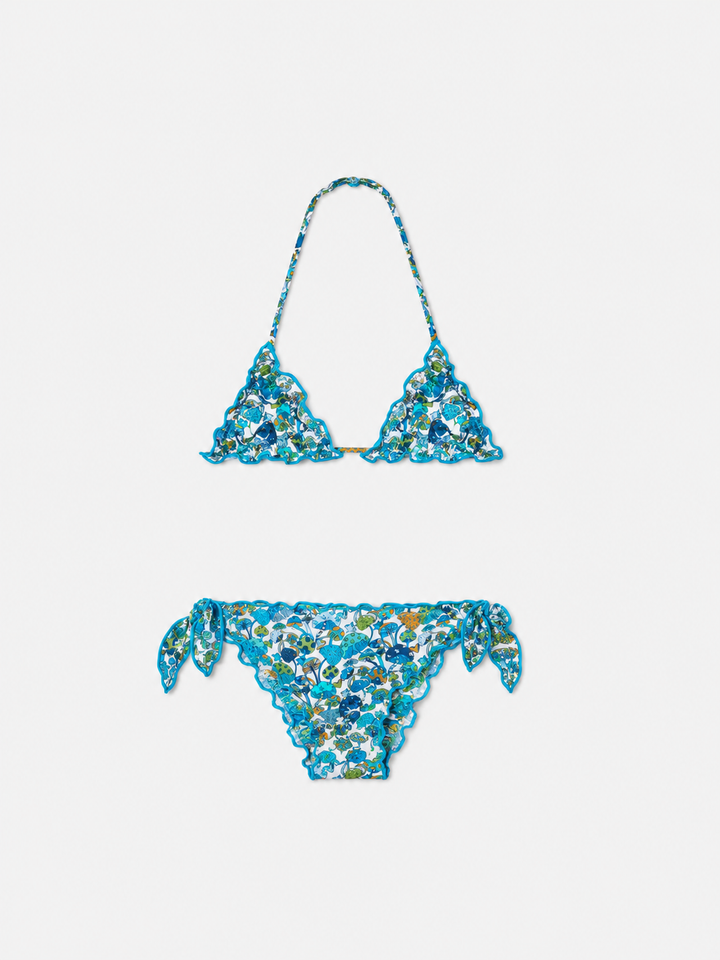 Girl triangle bikini with mushroom print | Made with Liberty fabric