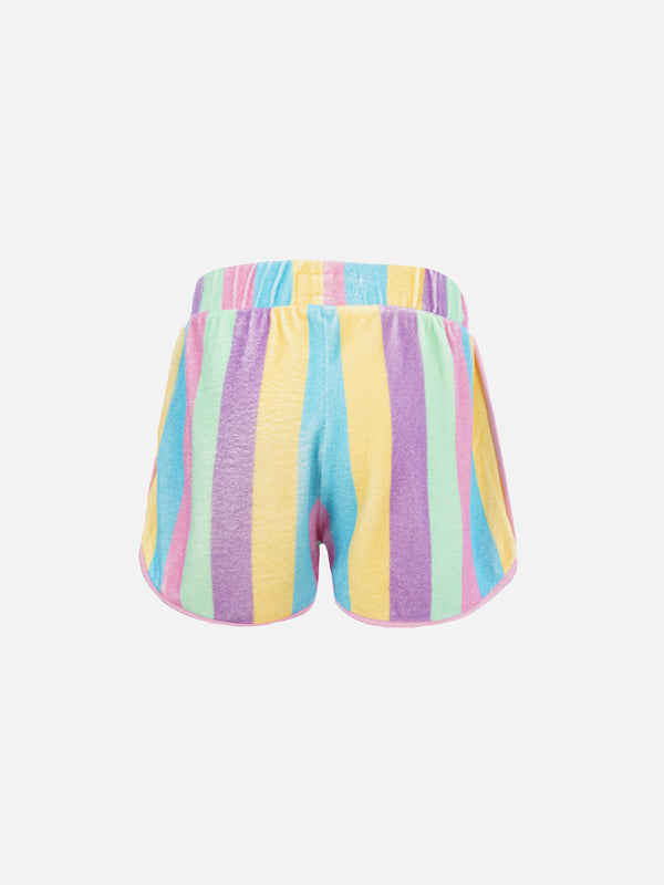 Pantaloncini pull up in spugna multicolore da bambina Curly