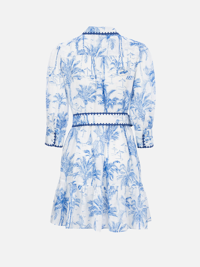 Woman Toile de Jouy linen dress Daisi