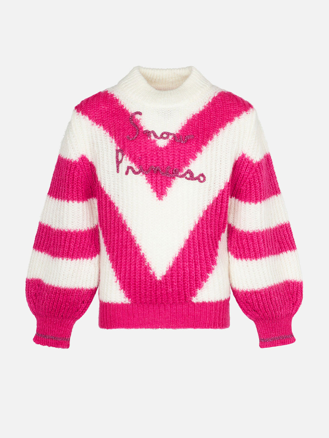 Maglione da bambina morbida dalla forma squadrata con ricamo Snow Princess