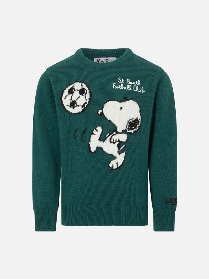 Boy crewneck sweater with Snoopy football jacquard | SNOOPY - PEANUTS™ SPECIAL EDITION