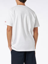 T-shirt da uomo bianca in cotone