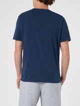 Man blue cotton jersey t-shirt Dover with St. Barth embroidery