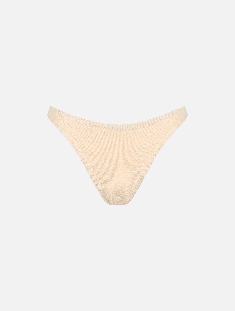 Beige klassische Crinkle-Badehose für Damen Elise