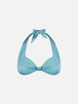 Glänzendes hellblaues Bralette