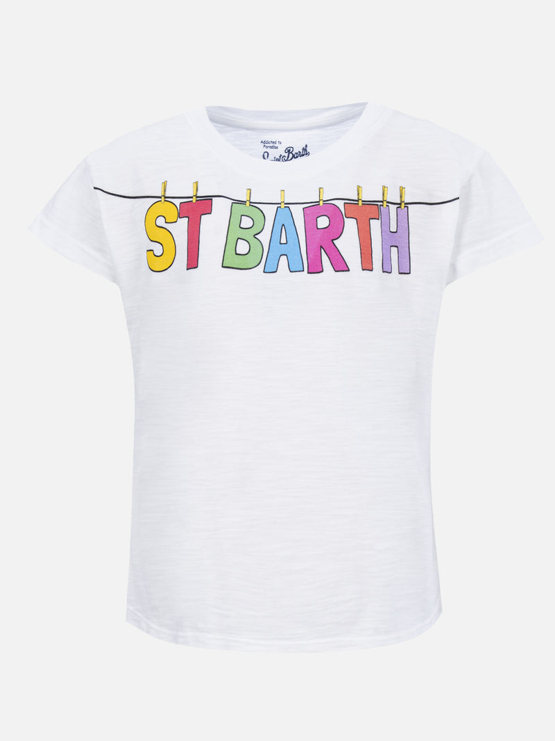 T-shirt da bambina con stampa multicolore Barth