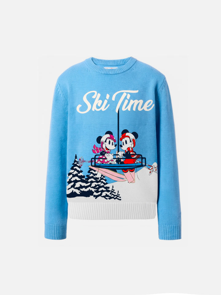 Crewneck sweater Princess with Minnie and Mickey jacquard | DISNEY SPECIAL EDITION
