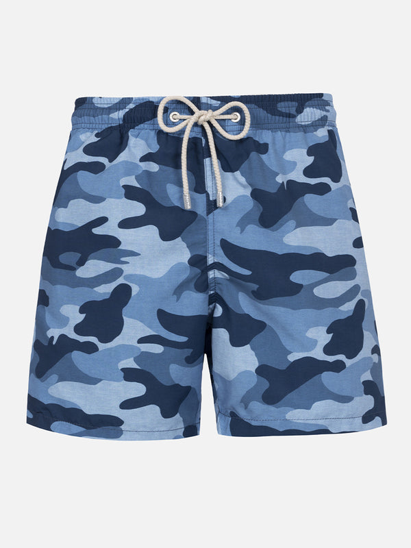 Mittellange Gustavia-Badeshorts für Herren mit Tarnmuster