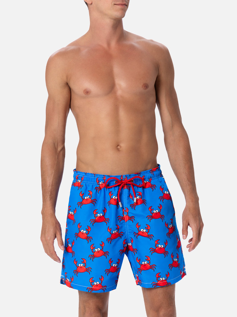 Mittellange Gustavia-Badeshorts für Herren mit Krabbenprint