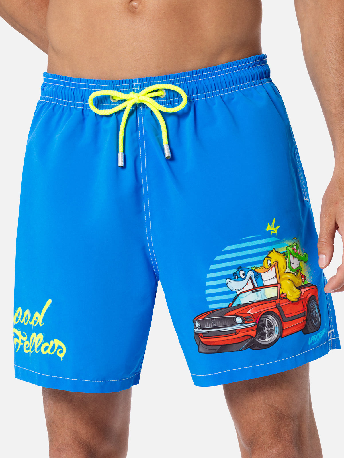 Gustavia green Cryptopuppets Good Fellas placed print swim shorts