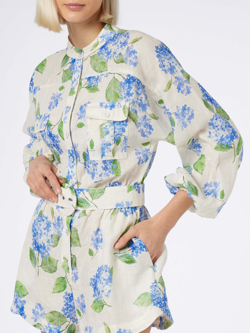 Woman floral linen playsuit Hanniel