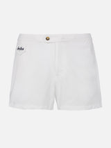 Man white fitted cut swim shorts Harrys