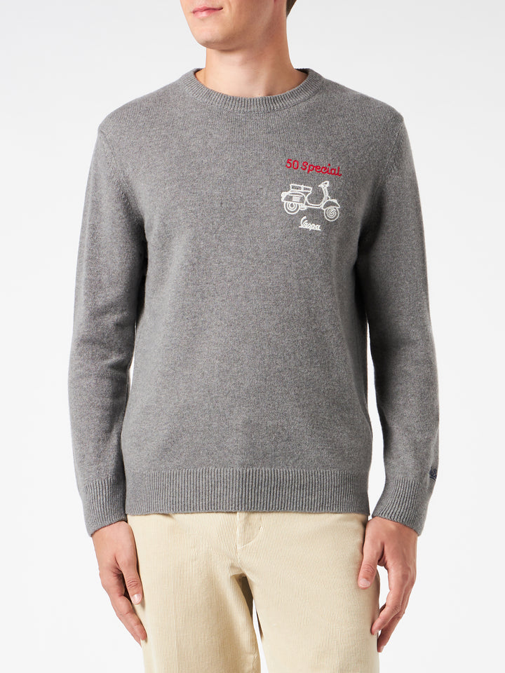 Man crewneck sweater with Vespa embroidery | VESPA© SPECIAL EDITION - MC2 Saint Barth