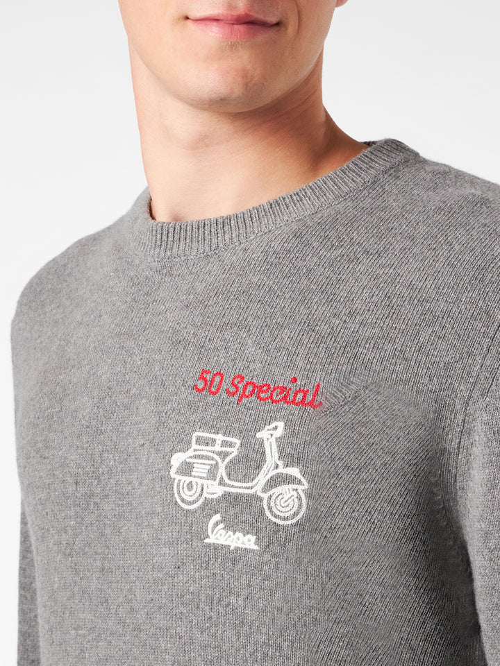 Man crewneck sweater with Vespa embroidery | VESPA© SPECIAL EDITION - MC2 Saint Barth