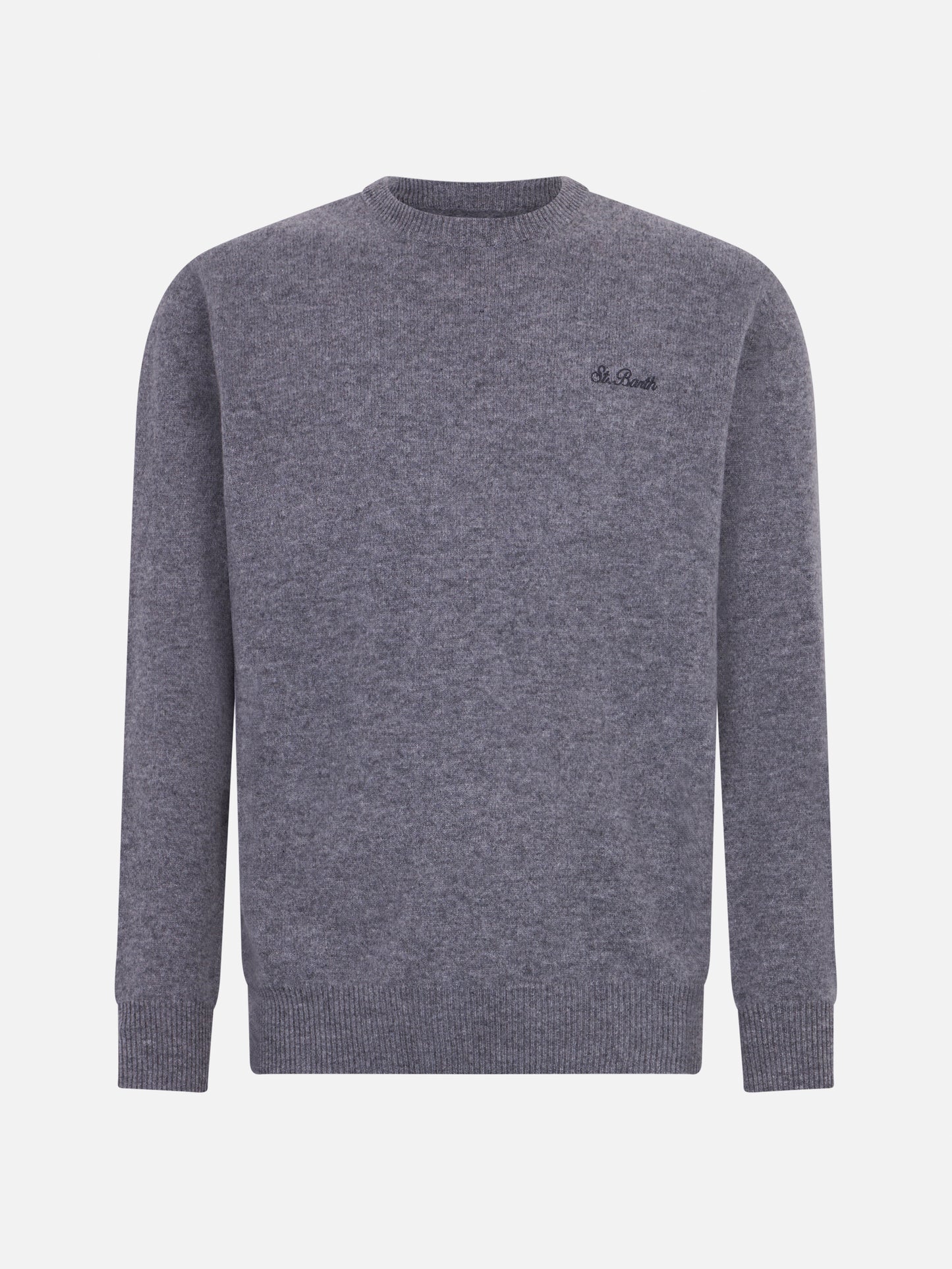 Man crewneck grey sweater with St. Barth embroidery - MC2 Saint Barth