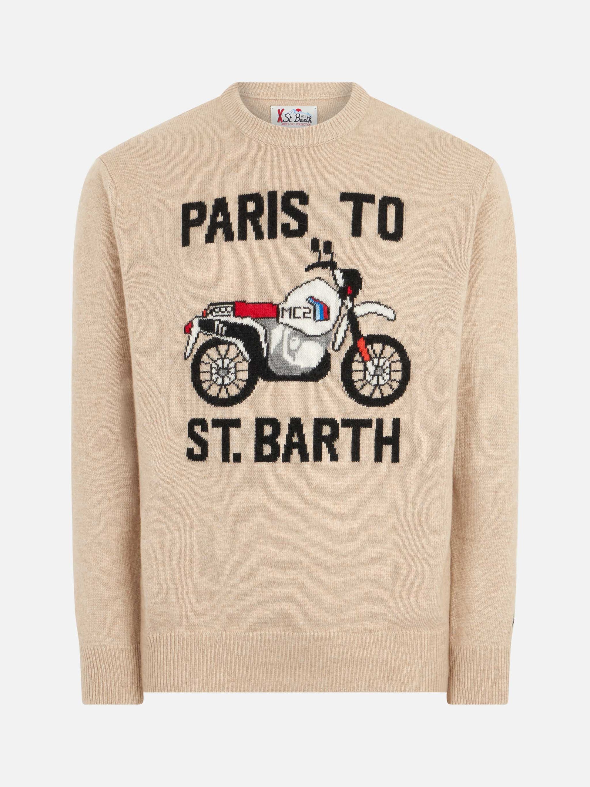 Man sweater with Paris to St.Barth front print - MC2 Saint Barth