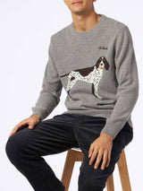 Donegal-Pullover mit Rundhalsausschnitt und Country-Dog-Jacquard für Herren