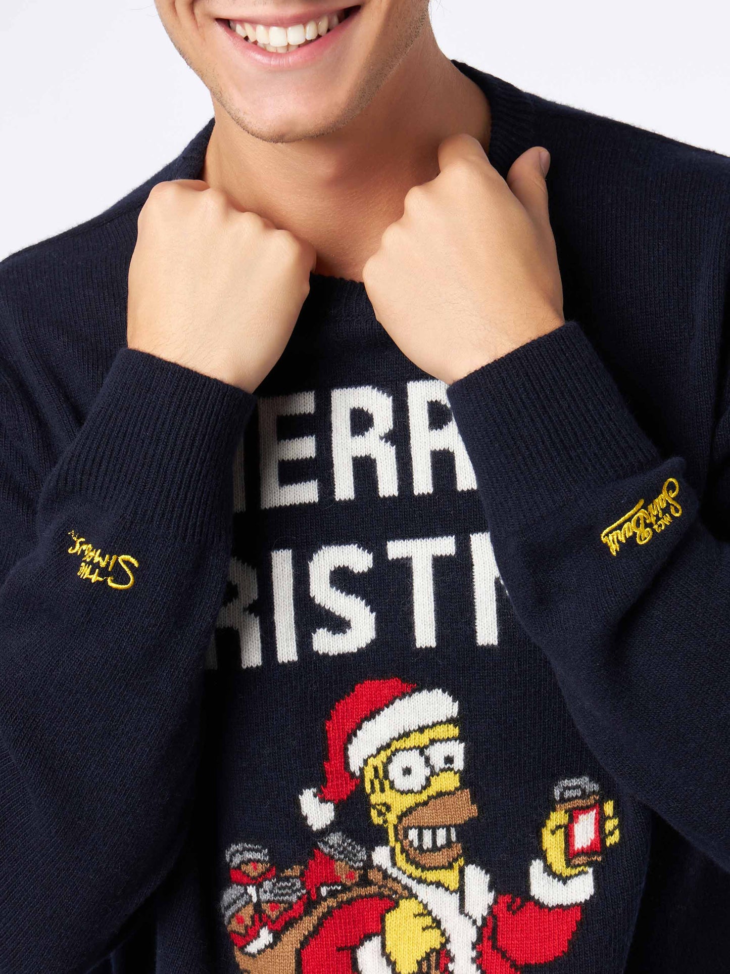 Man crewneck sweater with Homer Simpson jacquard | THE SIMPSONS SPECIAL EDITION