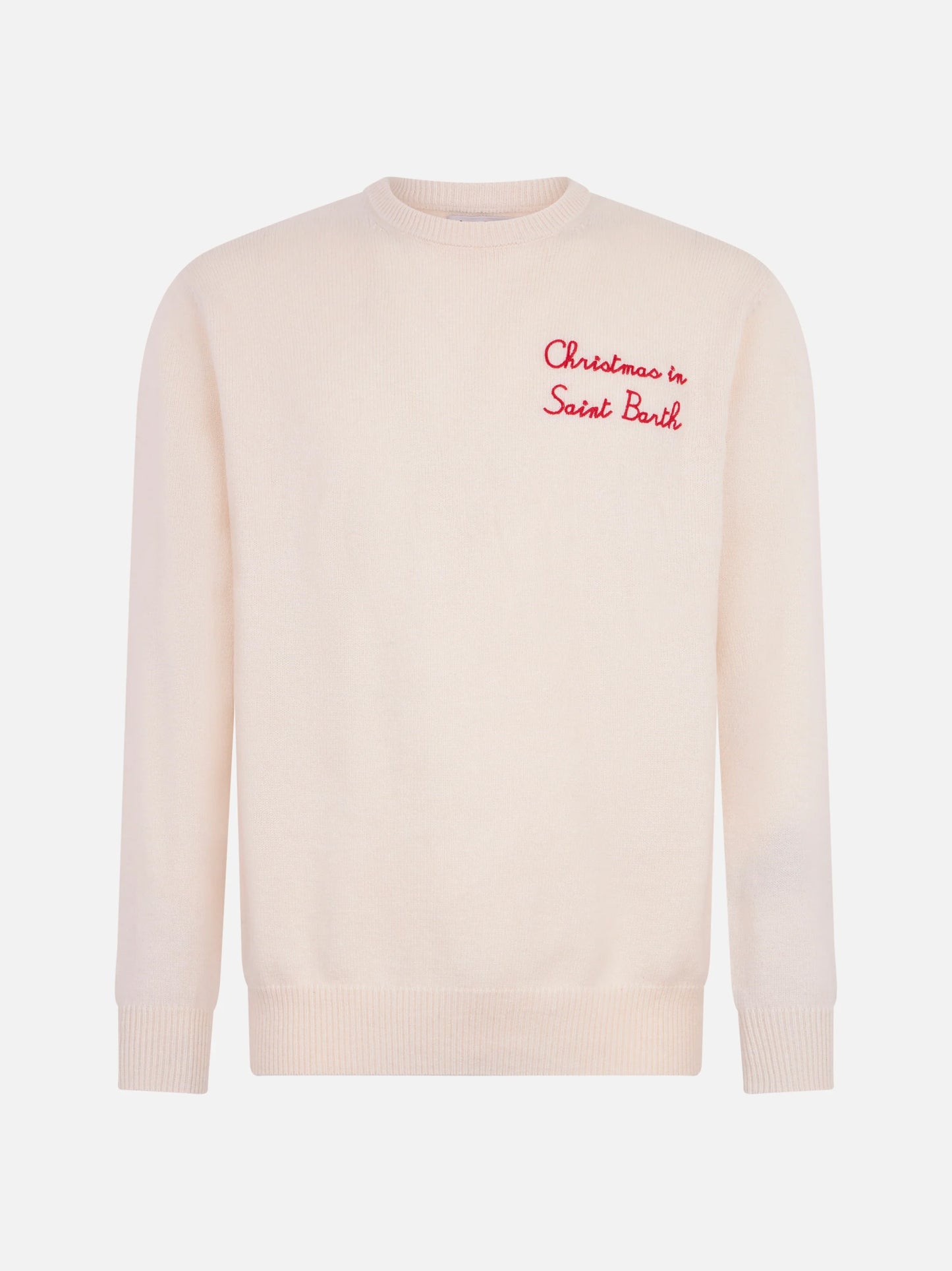Maglione girocollo Heron con ricamo Christmas in Saint Barth