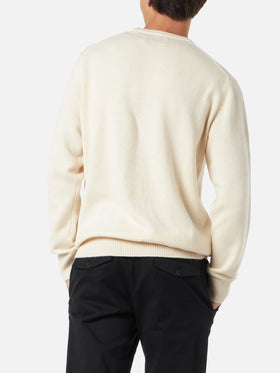 Maglione girocollo Heron con ricamo Christmas in Saint Barth