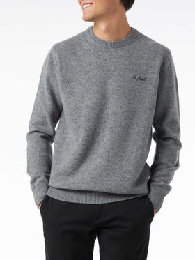 Man crewneck grey sweater with St. Barth embroidery - MC2 Saint Barth