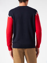 Man crewneck sweater with Campiglio sun jacquard