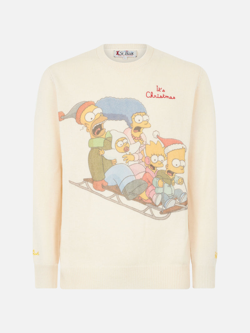 Herren-Pullover mit Rundhalsausschnitt und Jacquard-Print der Simpson-Familie | DIE SIMPSONS-SONDERAUSGABE