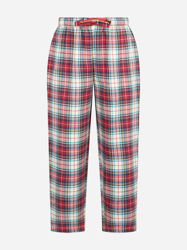 Kid pajama pants with tartan print