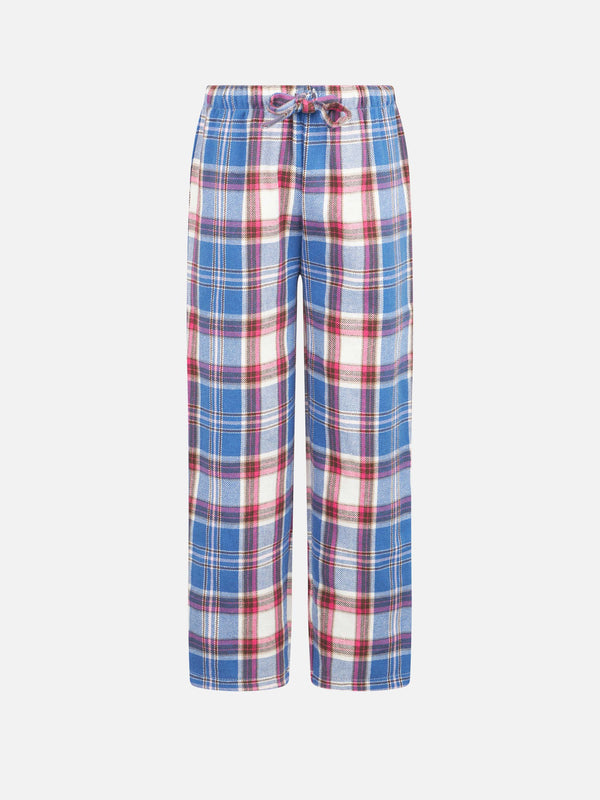 Pantaloni del pigiama da bambina con stampa tartan