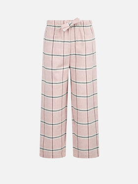 Kid pajama pants with tartan print