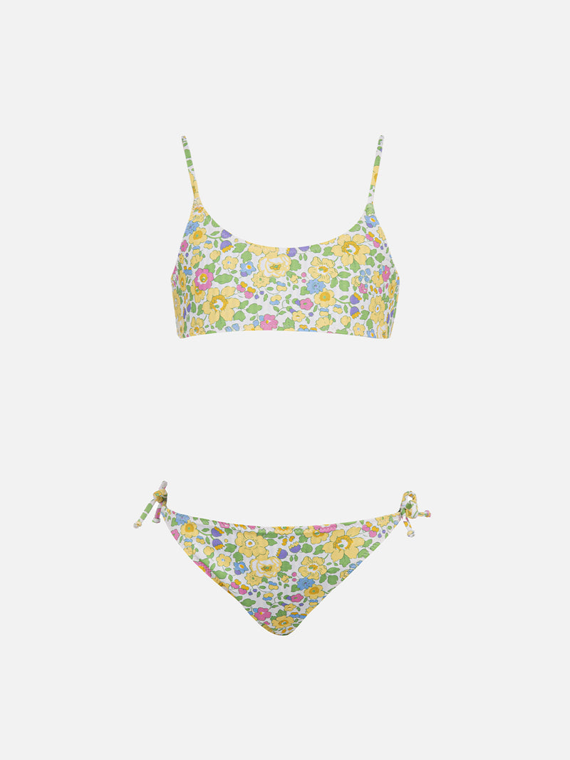 Girl double face bralette bikini Jaiden with Betsy print  | MADE WITH LIBERTY FABRIC