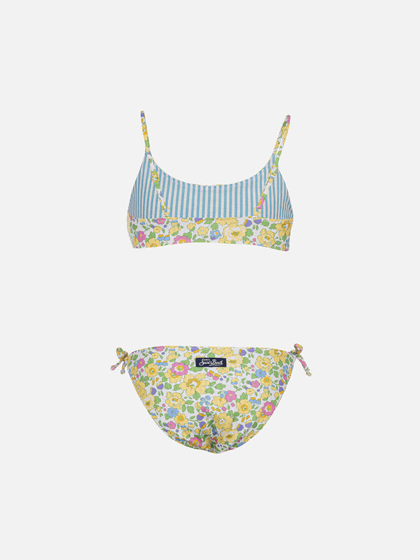 Bikini a bralette double face da bambina Jaiden | REALIZZATO CON TESSUTO LIBERTY