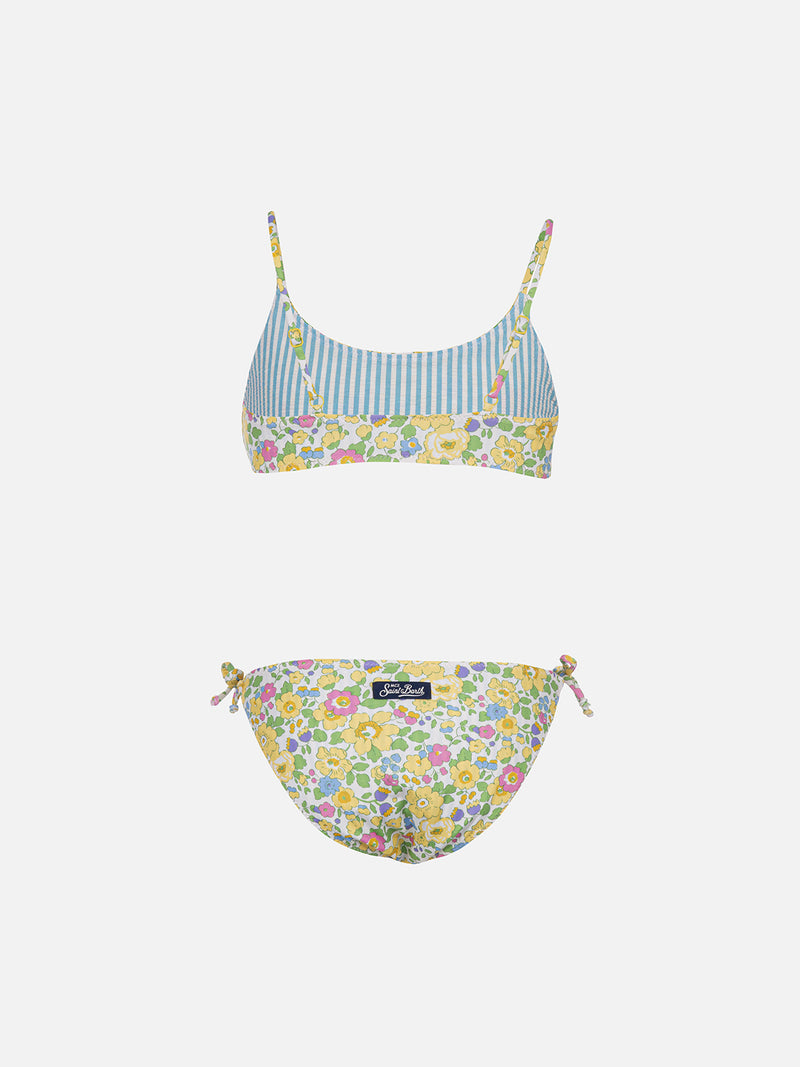 Doubleface-Bralette-Bikini Jaiden für Mädchen mit Betsy-Print | HERGESTELLT AUS LIBERTY-STOFF