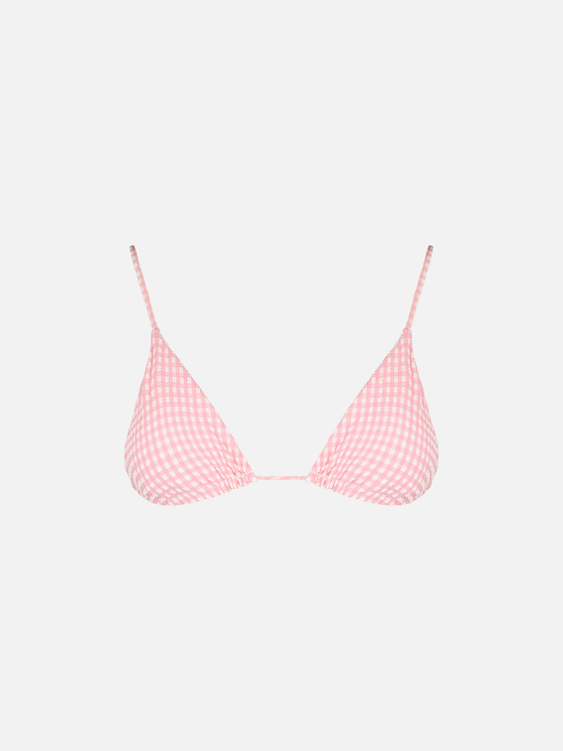 Woman seersucker gingham triangle top - MC2 Saint Barth