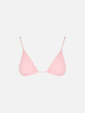 Woman seersucker gingham triangle top - MC2 Saint Barth