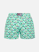 Boy lightweight fabric swim-shorts Jean Lighting with Panda print | PANDA SPECIAL EDITION