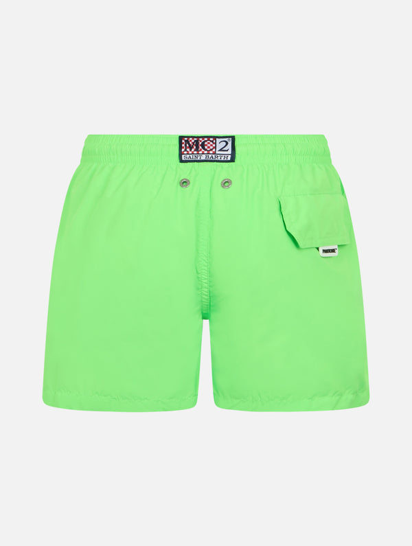 Boy lightweight fabric fluo green swim shorts Jean Lighting Pantone | PANTONE® SPECIAL EDITION