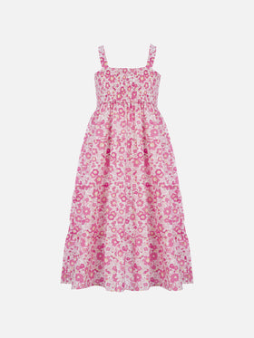 Girl cotton dress Jemine Jr with Betsy print | MADE WITH LIBERTY FABRIC - MC2 Saint Barth