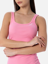 Woman ribbed pink cotton jersey tank dress Jennifer