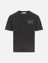 T-shirt da bambino in cotone nero Josh