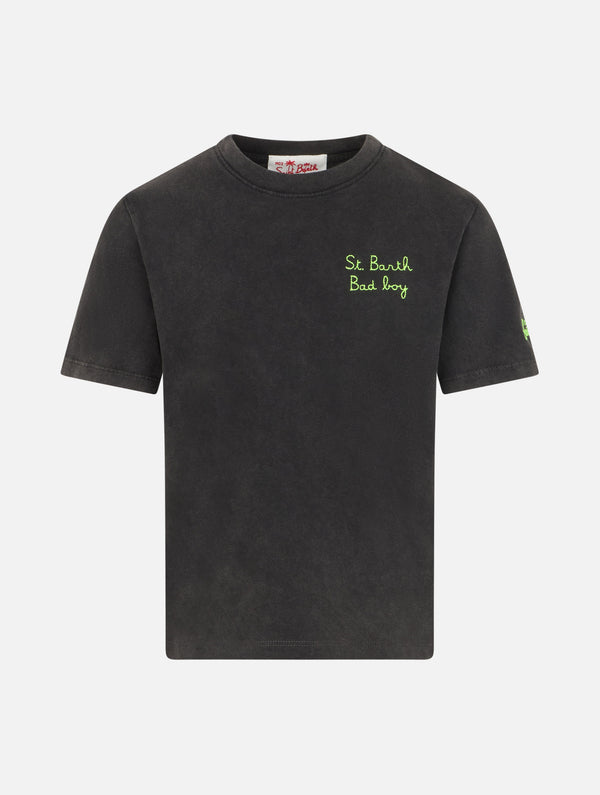 T-shirt da bambino in cotone nero Josh