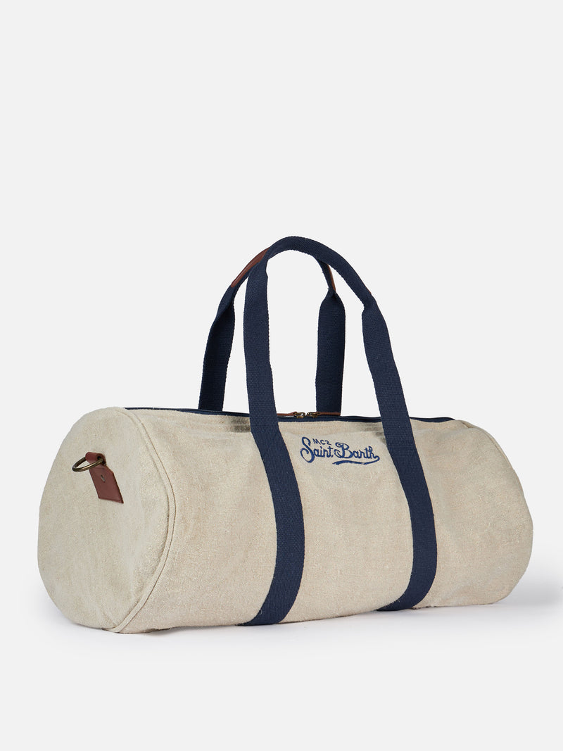 Natural linen travel duffle bag Jetleg