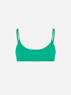 Woman green bralette beach top Judy