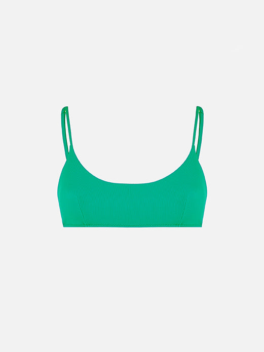 Woman green bralette beach top Judy