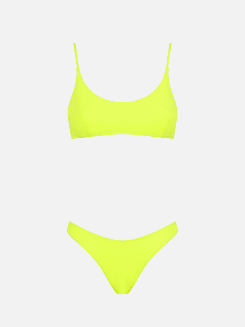 Bikini da donna a bralette giallo fluo